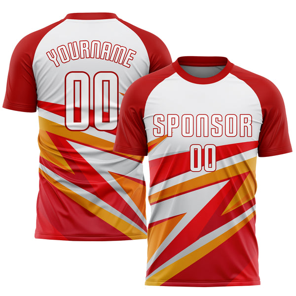 Football Shirt Design With Rednavywhite Colors Sublimation Printed