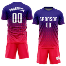 Charger l&#39;image dans la galerie, Custom Purple White-Hot Pink Sublimation Soccer Uniform Jersey
