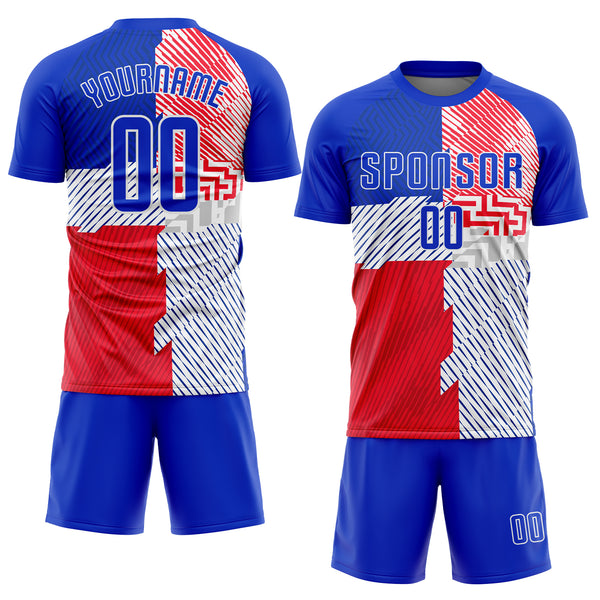 Cheap Custom Gold Red-White Sublimation Soccer Uniform Jersey Free Shipping  – CustomJerseysPro