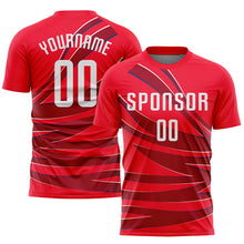 Load image into Gallery viewer, Custom Red White Sublimation Soccer Uniform Jersey
