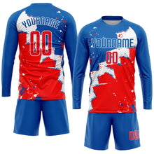 Load image into Gallery viewer, Custom Royal Red-White Sublimation Soccer Uniform Jersey
