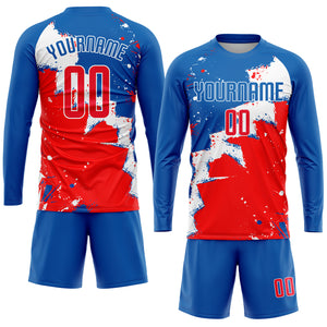 Custom Royal Red-White Sublimation Soccer Uniform Jersey