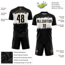 Загрузить изображение в средство просмотра галереи, Custom Black Black-Old Gold Sublimation Soccer Uniform Jersey
