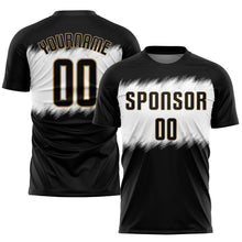 Загрузить изображение в средство просмотра галереи, Custom Black Black-Old Gold Sublimation Soccer Uniform Jersey
