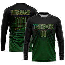 Загрузить изображение в средство просмотра галереи, Custom Black Green-Old Gold Sublimation Soccer Uniform Jersey
