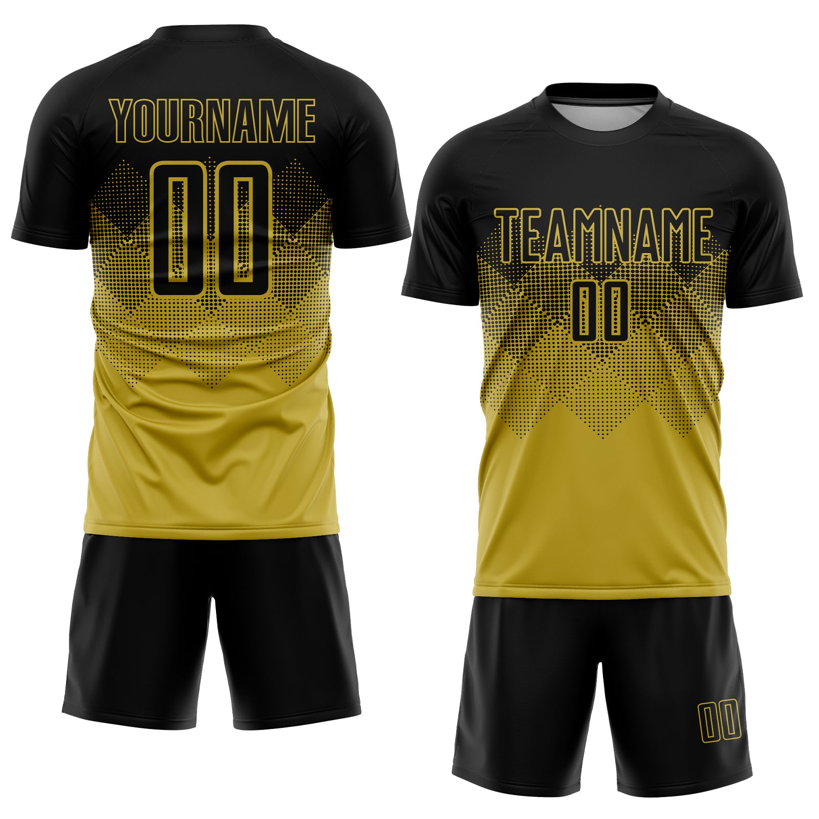 Cheap Custom White Black-Old Gold Sublimation Soccer Uniform Jersey Free  Shipping – CustomJerseysPro