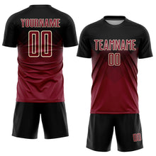 Laden Sie das Bild in den Galerie-Viewer, Custom Black Crimson-Cream Sublimation Soccer Uniform Jersey
