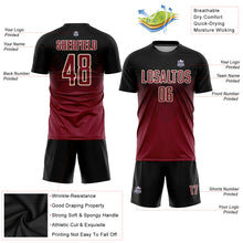 Charger l&#39;image dans la galerie, Custom Black Crimson-Cream Sublimation Soccer Uniform Jersey
