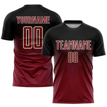 Charger l&#39;image dans la galerie, Custom Black Crimson-Cream Sublimation Soccer Uniform Jersey
