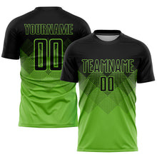 Charger l&#39;image dans la galerie, Custom Neon Green Black Sublimation Soccer Uniform Jersey
