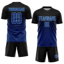 Charger l&#39;image dans la galerie, Custom Black US Navy Blue-Light Blue Sublimation Soccer Uniform Jersey
