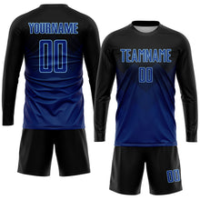 Charger l&#39;image dans la galerie, Custom Black US Navy Blue-Light Blue Sublimation Soccer Uniform Jersey
