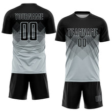 Laden Sie das Bild in den Galerie-Viewer, Custom Silver Black Sublimation Soccer Uniform Jersey
