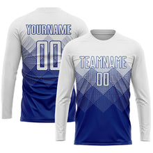 Load image into Gallery viewer, Custom Royal White Sublimation Soccer Uniform Jersey
