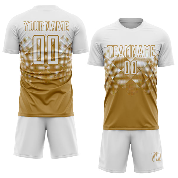 Vintage White Gold - Custom Soccer Jerseys Kit Sublimated for League