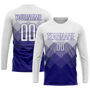 Custom White Dark Purple Sublimation Soccer Uniform Jersey