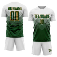 Загрузить изображение в средство просмотра галереи, Custom White Green-Old Gold Sublimation Soccer Uniform Jersey
