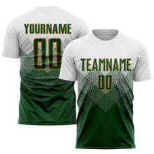 Загрузить изображение в средство просмотра галереи, Custom White Green-Old Gold Sublimation Soccer Uniform Jersey
