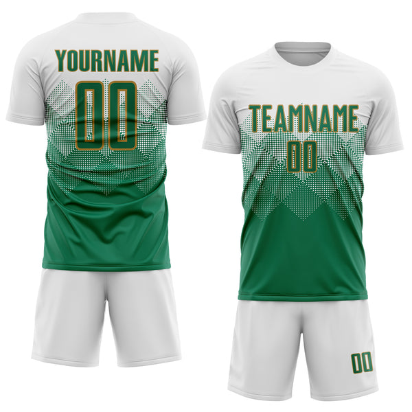 Cheap Custom Red White-Kelly Green Sublimation Long Sleeve Fade Fashion  Soccer Uniform Jersey Free Shipping – CustomJerseysPro