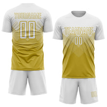 Charger l&#39;image dans la galerie, Custom Old Gold White Sublimation Soccer Uniform Jersey
