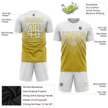 Charger l&#39;image dans la galerie, Custom Old Gold White Sublimation Soccer Uniform Jersey
