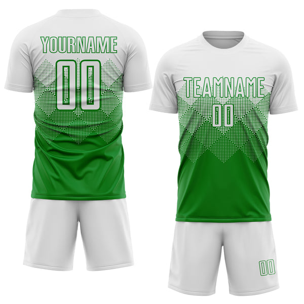 Cheap Custom Light Blue White-Kelly Green Sublimation Long Sleeve Fade  Fashion Soccer Uniform Jersey Free Shipping – CustomJerseysPro