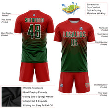 Laden Sie das Bild in den Galerie-Viewer, Custom Red Green-White Sublimation Soccer Uniform Jersey
