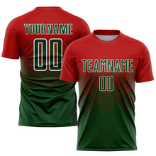 Laden Sie das Bild in den Galerie-Viewer, Custom Red Green-White Sublimation Soccer Uniform Jersey
