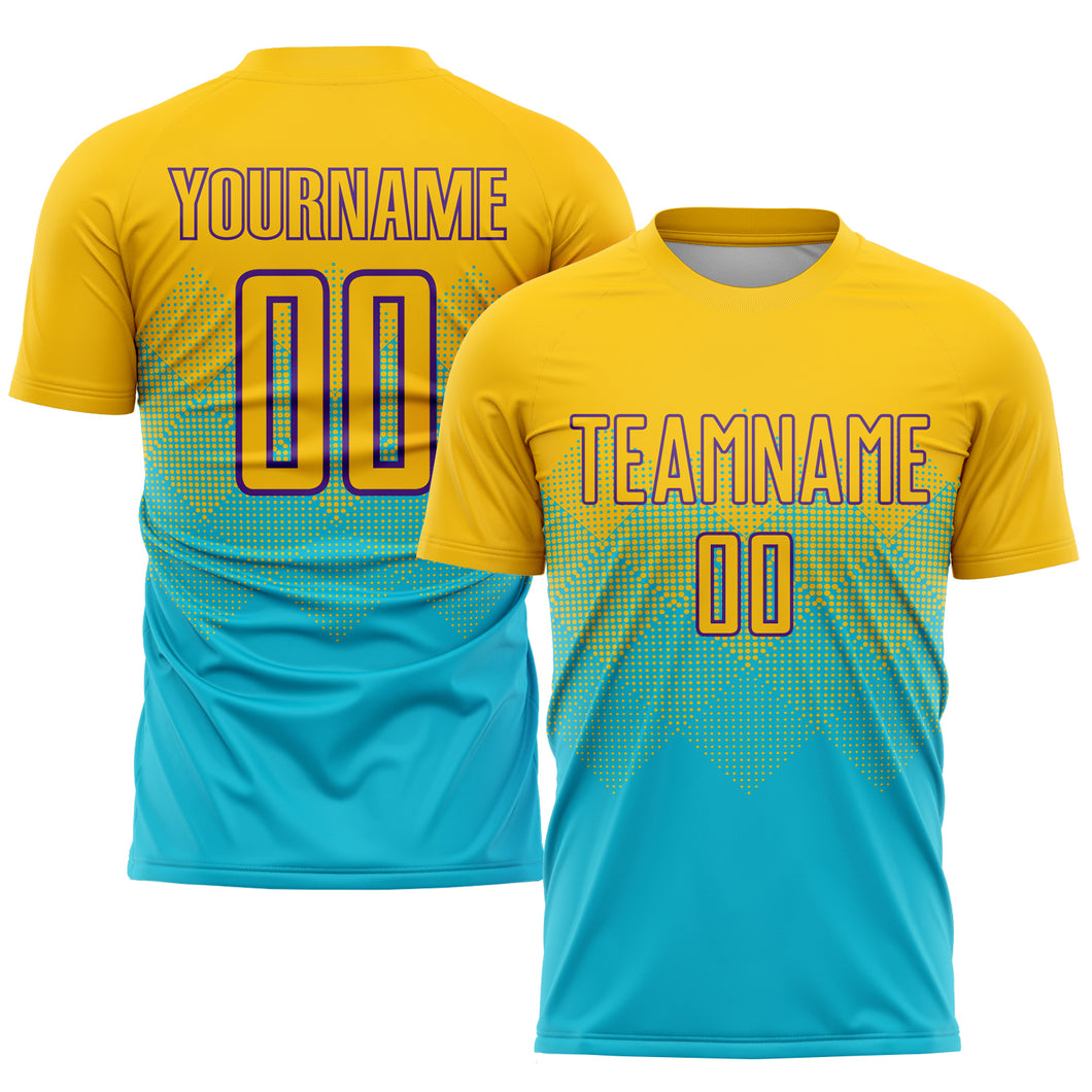 Cricket Jersey design Blue and Yellow Gradient