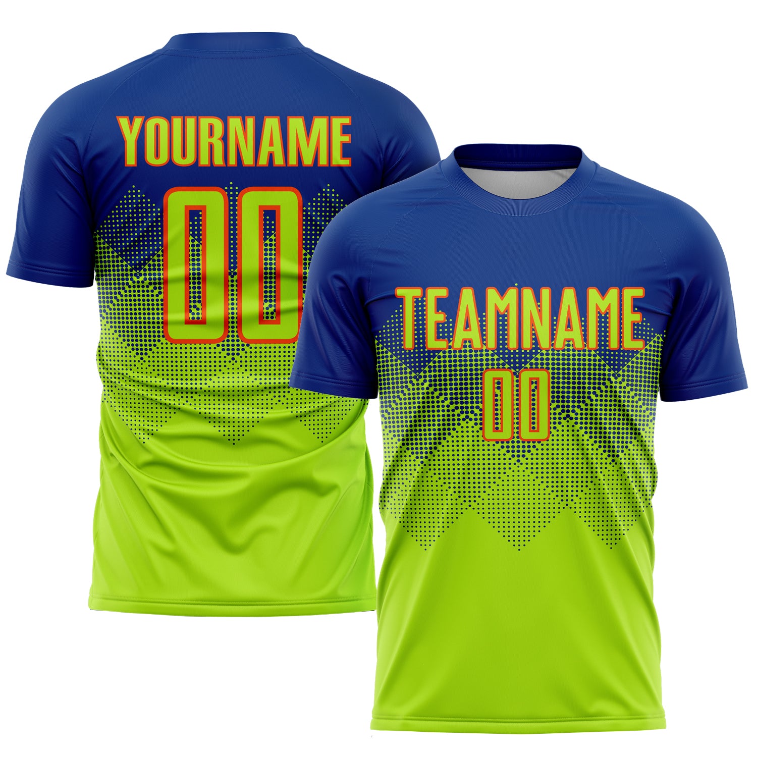 Sublimation Yellow Blue Football Team Jersey