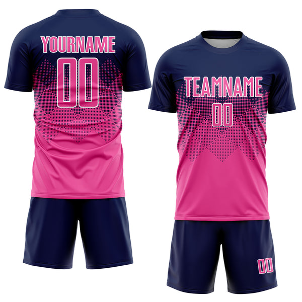 Cheap Custom Light Blue Pink-White Sublimation Soccer Uniform Jersey Free  Shipping – CustomJerseysPro