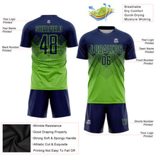 Загрузить изображение в средство просмотра галереи, Custom Neon Green Navy Sublimation Soccer Uniform Jersey
