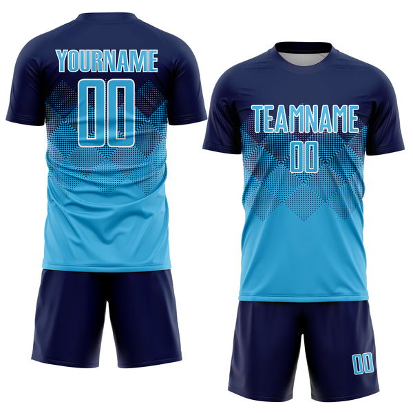 Manufacturer 100% Polyester Sublimated Breathable Cool Soccer Jersey Design  Color Navy Blue Football Team Wear