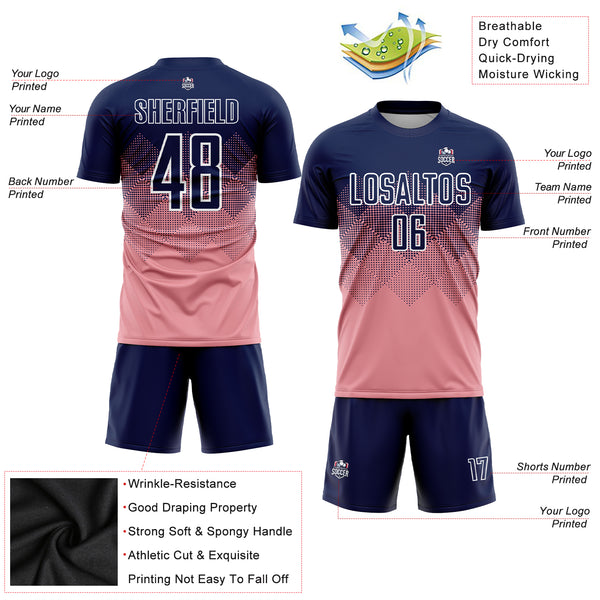 Cheap Custom Light Blue Pink-White Sublimation Soccer Uniform Jersey Free  Shipping – CustomJerseysPro