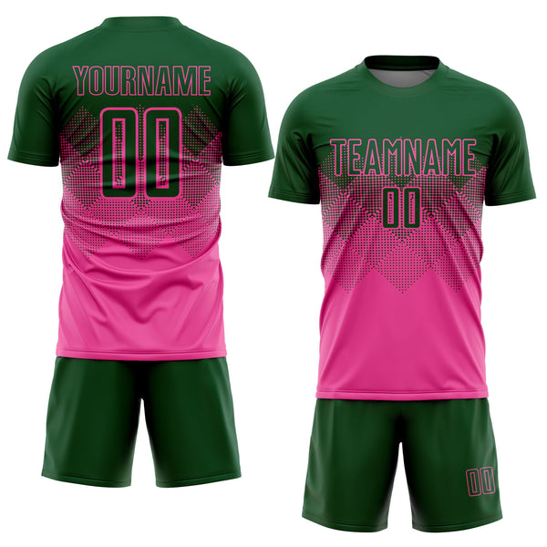 Cheap Custom Pink Green Sublimation Soccer Uniform Jersey Free Shipping –  CustomJerseysPro