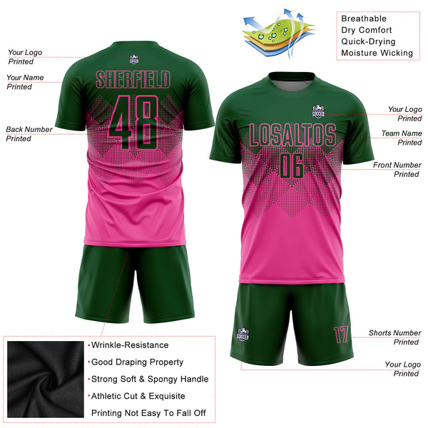 Cheap Custom Gold Deep Pink-White Sublimation Soccer Uniform Jersey Free  Shipping – CustomJerseysPro