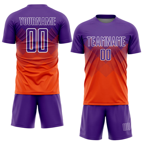 Cheap Custom Orange White-Purple Sublimation Long Sleeve Fade Fashion  Soccer Uniform Jersey Free Shipping – CustomJerseysPro