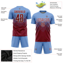 Laden Sie das Bild in den Galerie-Viewer, Custom Light Blue Crimson-Cream Sublimation Soccer Uniform Jersey
