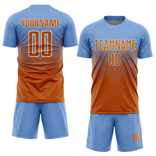 Football Jersey Design Blue and Orange Sublimation