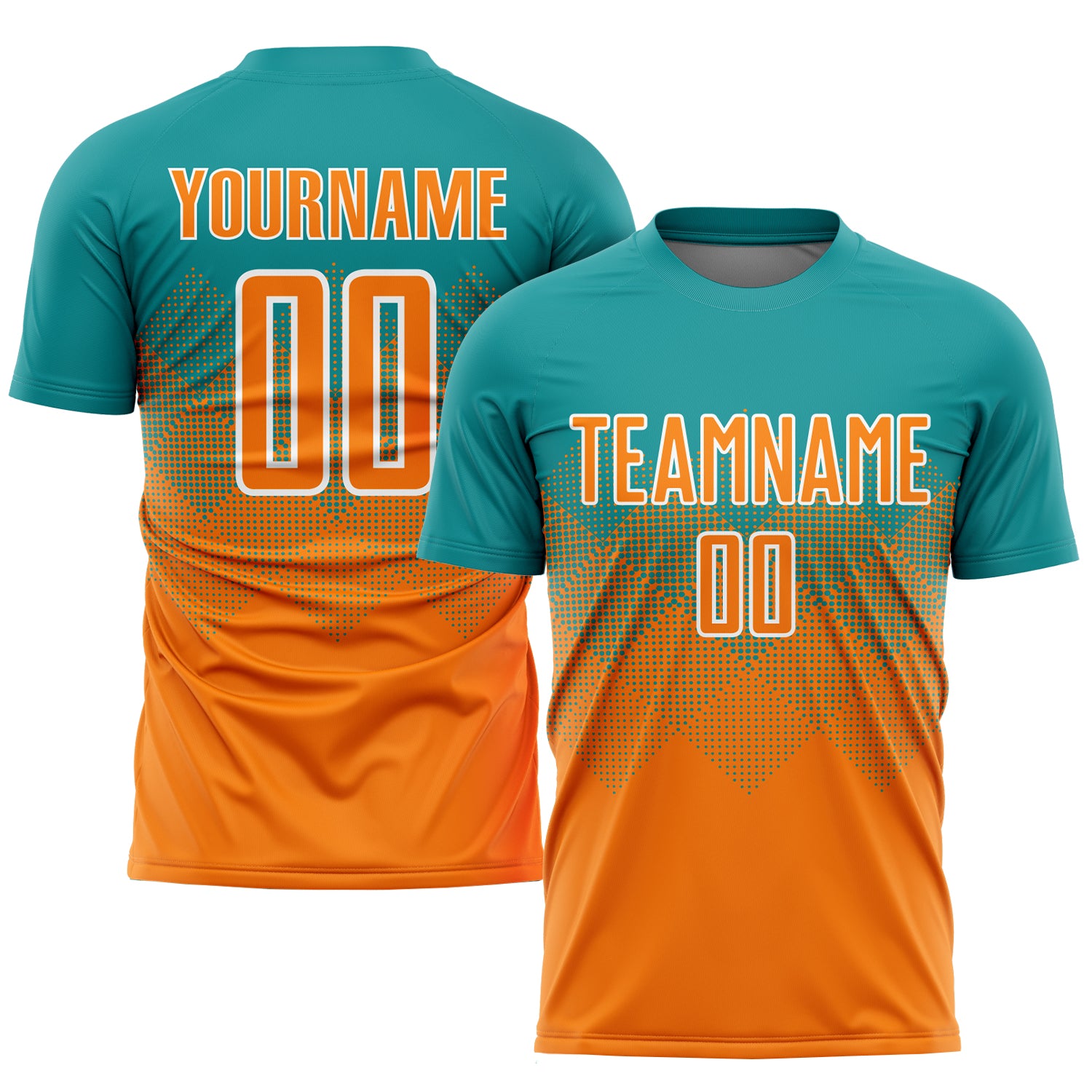 Cheap Custom Orange White Sublimation Soccer Uniform Jersey Free