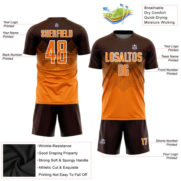 Cheap Custom Brown Orange-White Mesh Split Fashion Football Jersey Free  Shipping – CustomJerseysPro