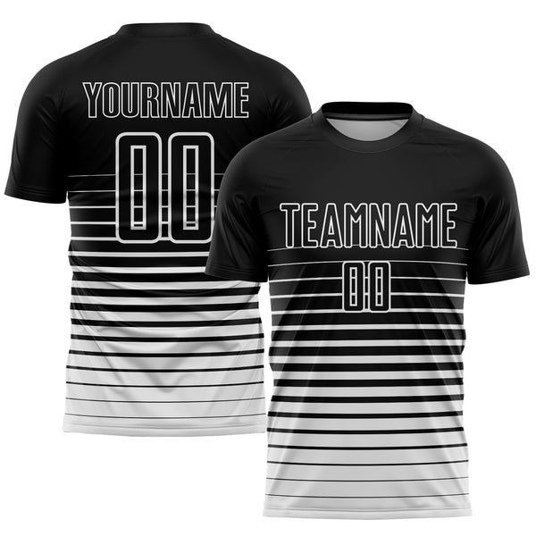 Cheap Custom Figure Black-White Flame Sublimation Soccer Uniform Jersey  Free Shipping – CustomJerseysPro