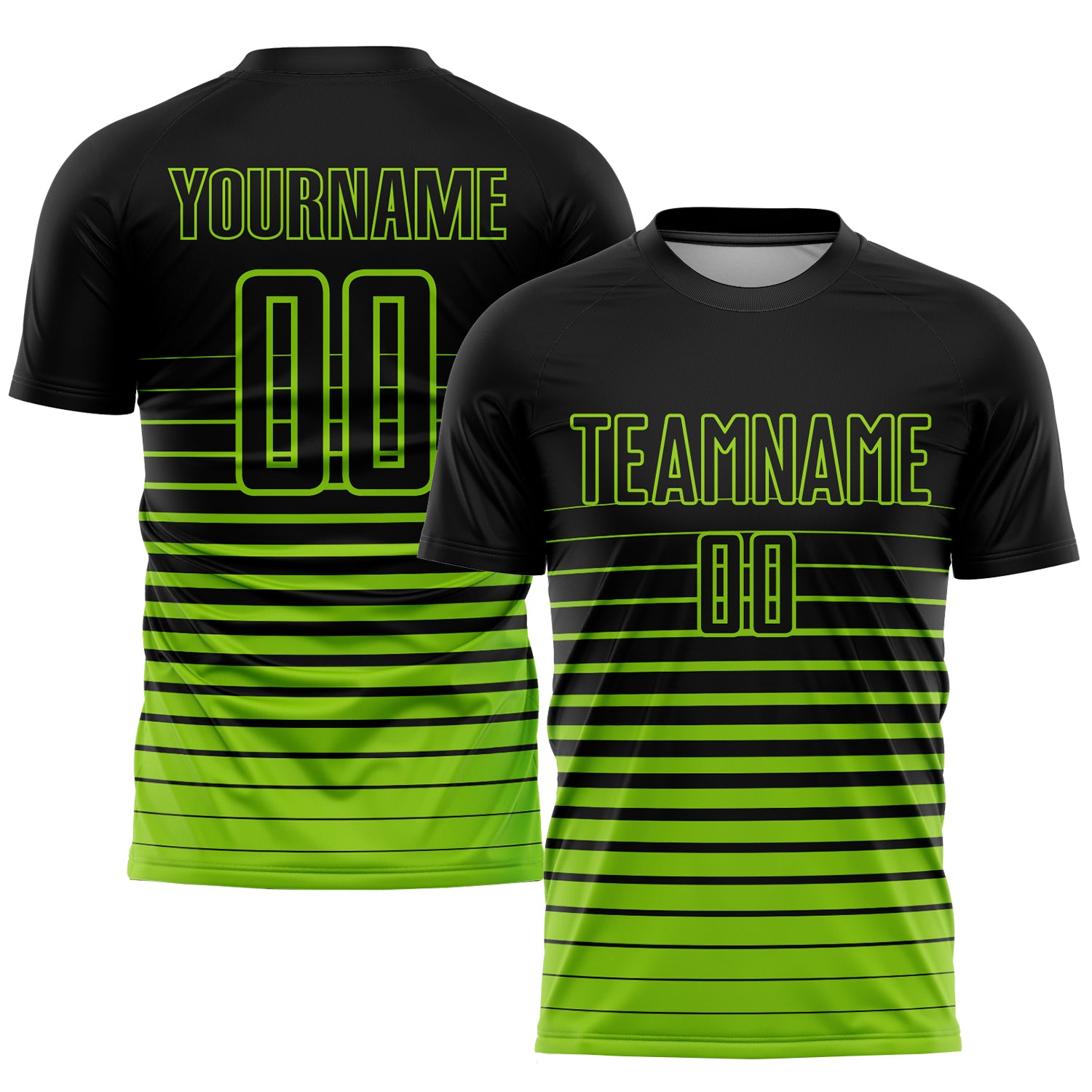 Cheap Custom Black Neon Green Sublimation Soccer Uniform Jersey