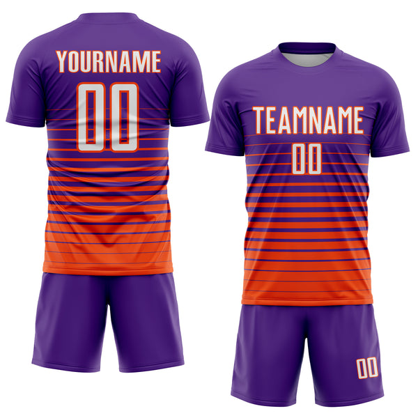 Cheap Custom Orange White-Purple Sublimation Long Sleeve Fade Fashion Soccer  Uniform Jersey Free Shipping – CustomJerseysPro