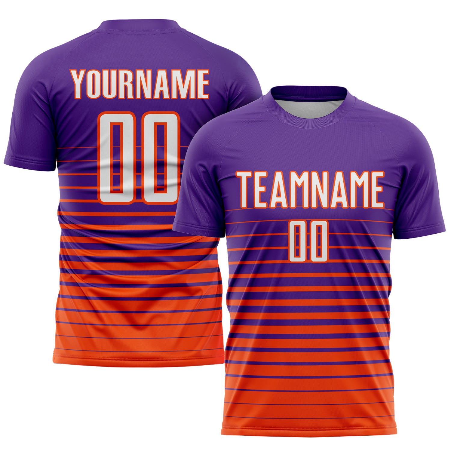 Cheap Custom Orange White-Purple Sublimation Long Sleeve Fade Fashion  Soccer Uniform Jersey Free Shipping – CustomJerseysPro