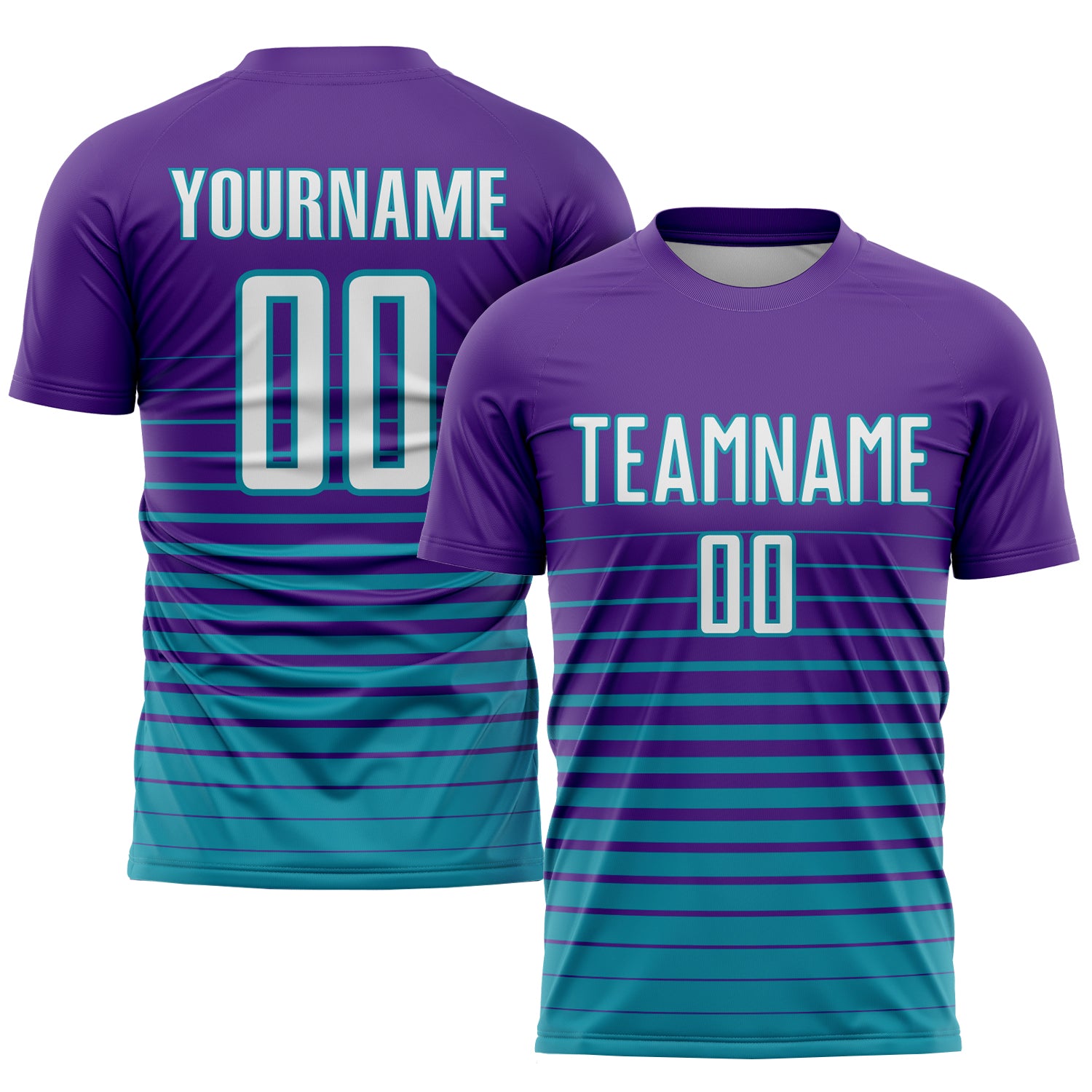 Custom Fade Fashion Soccer Uniform Jersey Purple White-Black