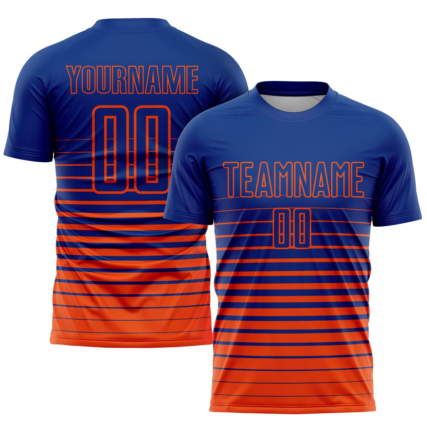 Blue and orange soccer 2024 jersey