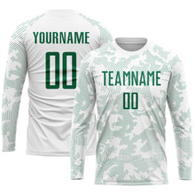 Загрузить изображение в средство просмотра галереи, Custom White Kelly Green Sublimation Soccer Uniform Jersey
