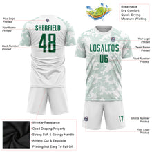 Загрузить изображение в средство просмотра галереи, Custom White Kelly Green Sublimation Soccer Uniform Jersey
