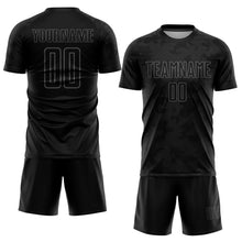 Загрузить изображение в средство просмотра галереи, Custom Black Gray Sublimation Soccer Uniform Jersey
